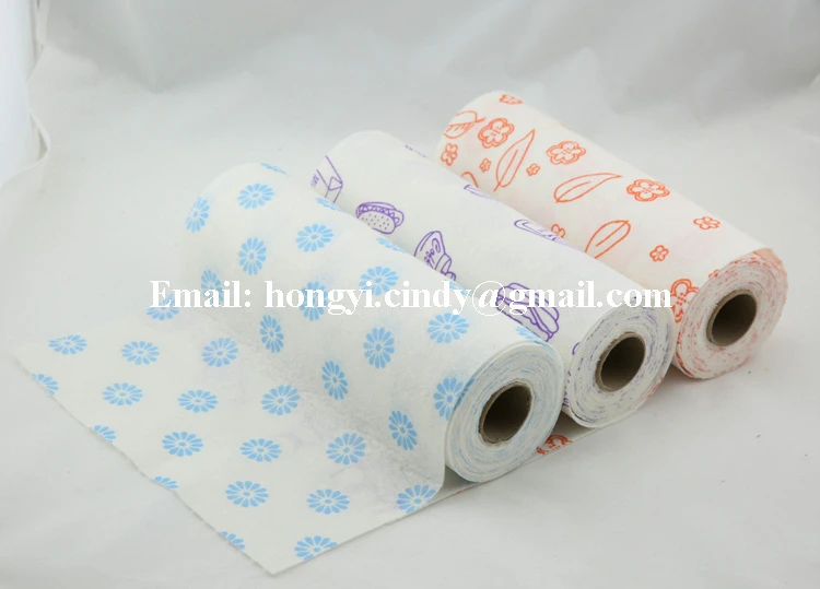 Perforated tear off viscose/polyester super absorbent nonwoven fabric printed kitchen cleaning cloth rolls
