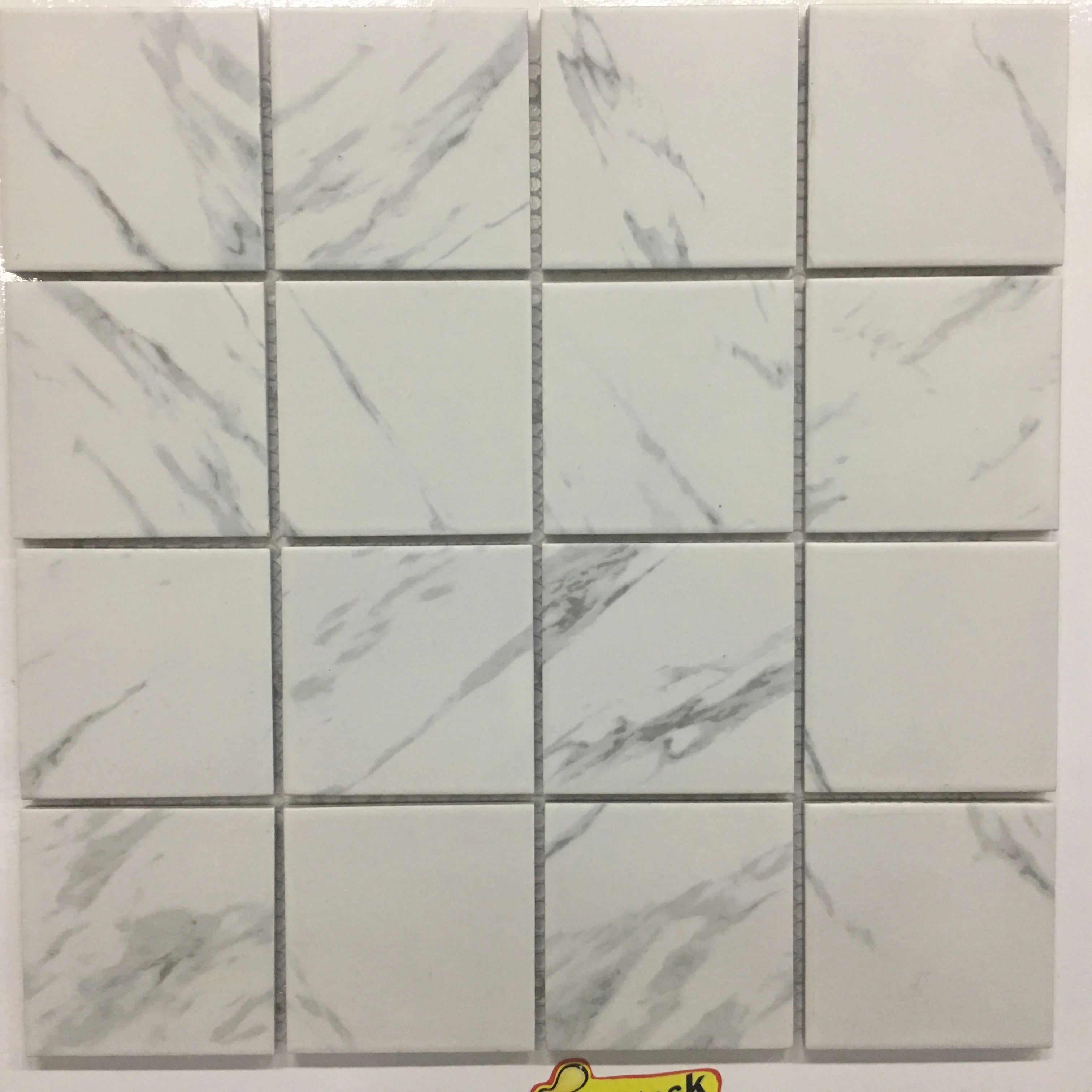 Baby Skin Matt Carrara White Ceramic Mosaic Tile For Hotel Marble Texture Mosaic Piece For Kitchen And Bathroom