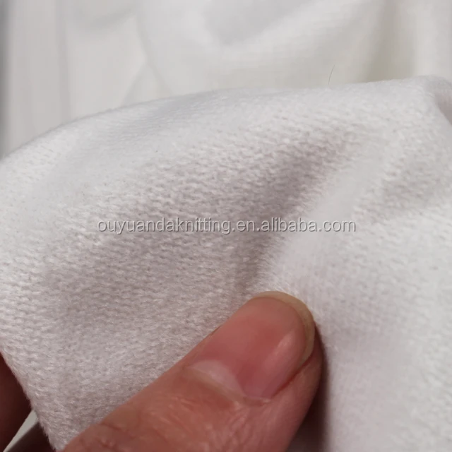 Fabric Knitted Super Soft Polyester PFP 0.5mm-1.0mm Pile White Velvet Fabric For Sublimation/Paper Printing