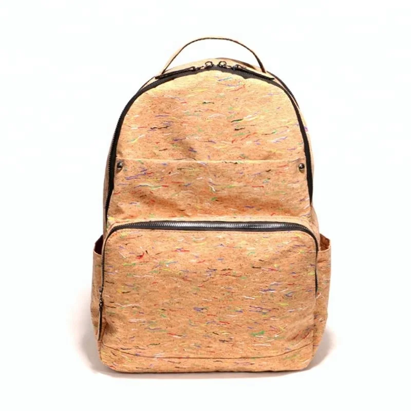 DongGuan factory custom full printing cork laptop backpack lightweight waterproof cork knapsack eco-friendly cork school bag
