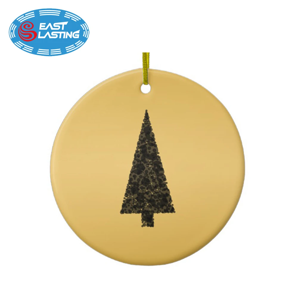 
Stylish Christmas tree black and gold ceramic Christmas ornament art manufacturer 