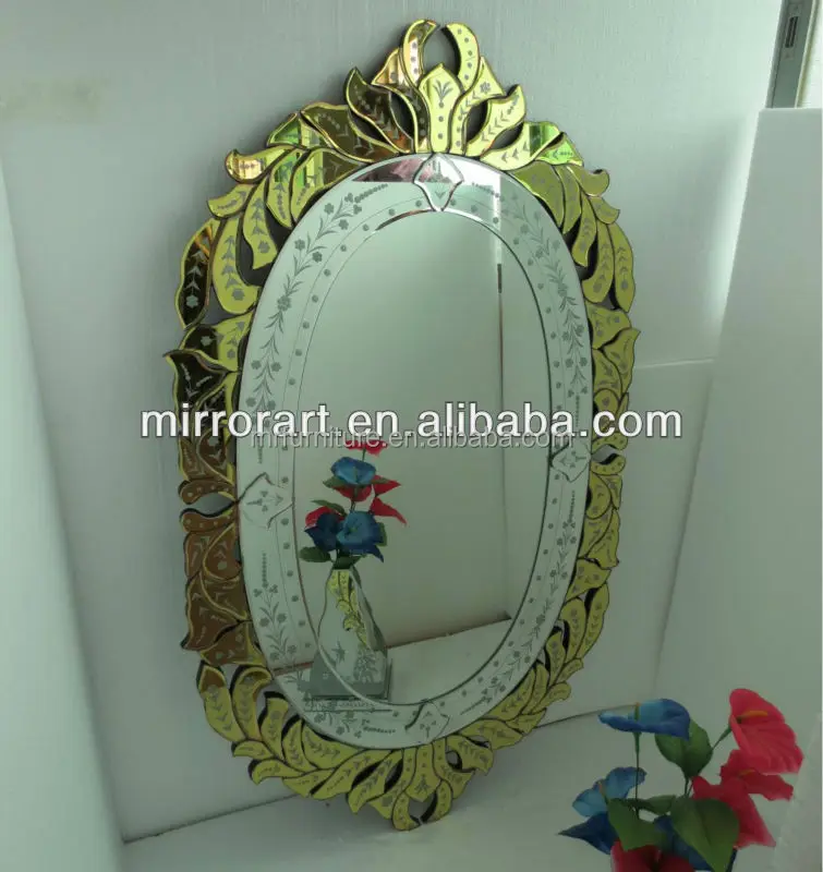 Ornate Gold Frame Mirror for Bathroom