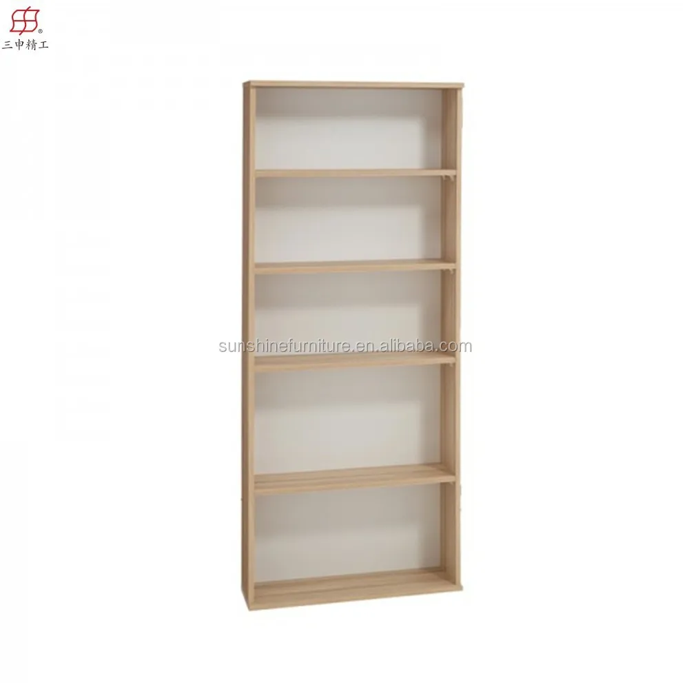 office/library/home furniture simple model wooden bookcase, 5 tiers book shelf in black