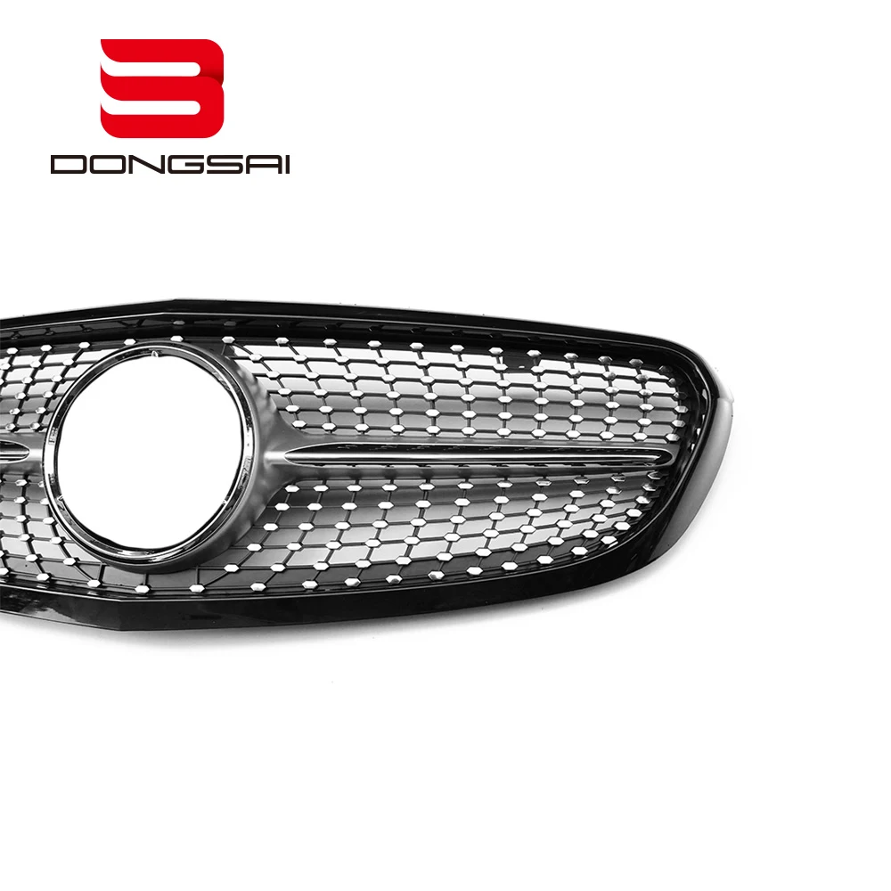 ABS Diamond Front Bumper Mesh Grille Grill for Mercedes Benz C Class W205 C43 C63s 2015-2018