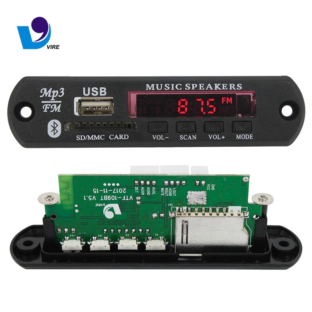 Vire Usb Sd Mp3 Fm комплект аудио модуль Bluetooth декодер