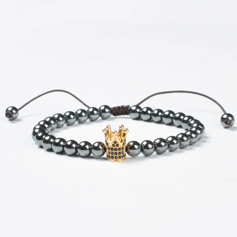 F150 Jewelry Adjustable Bangle Male Jade Diy Custom 2020 Charm Magnetic Healing Hematite Metal Fashion Crown Bracelet For Men