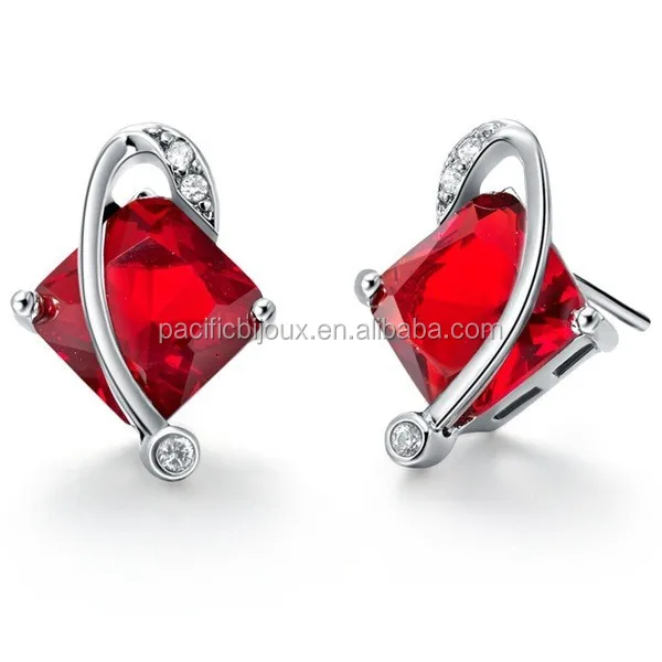 
expensive red square zirconia jewelry set ruby costly luxury jewellery set 