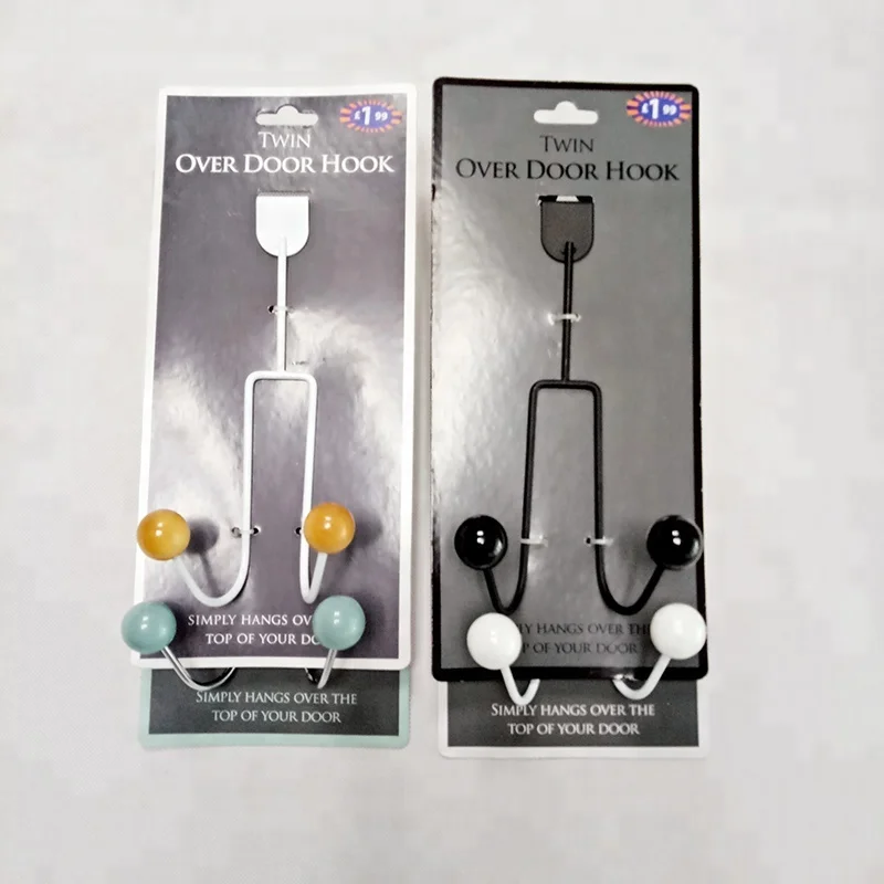 
multifunctional Durable metal with chrome finished twin over door hook hanger holder hook cupboard mug holder 