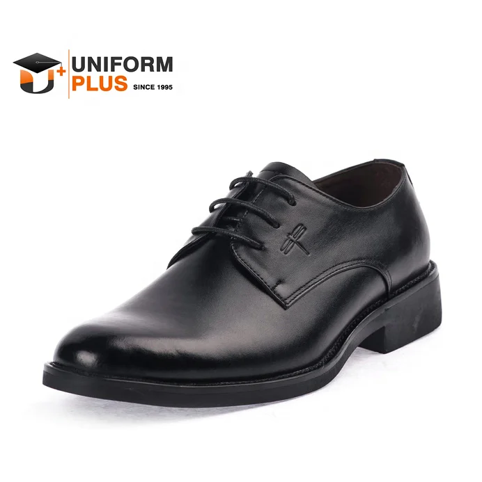Man genuine cow leather uniform shoes for Security officer Cabin crew Hotel Restaurant School Teacher Businessman