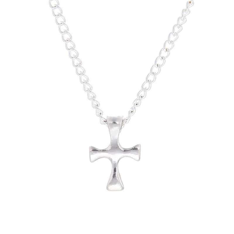 Hot Sale Sparkling Paper Wish Card Cross Pendant Necklace Gold-Color Clavicle Chain Statement Choker Women Jewelry