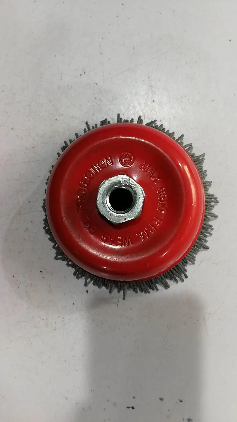 FMT  5 Inches Red abrasive nylon  Wire cup brush for wood floor wire drawing