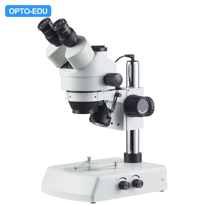OPTO-EDU A23.3645-B2LT 0.7X - 4.5X Trinocular With Up/Bottom 3W LED Stereo Zoom Microscope