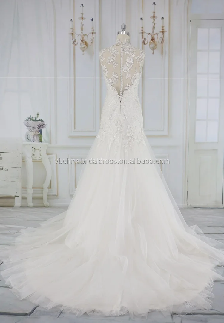 Designer wedding dress special good lace with tulle skirt wholesale wedding dress