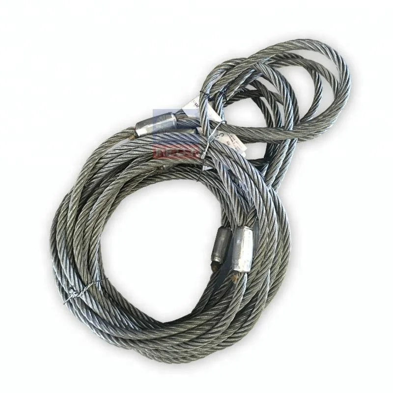 High Strength Pe Coated Galvanized Steel Wire Rope Ferrules Sling With Stainless Eyes Terminal