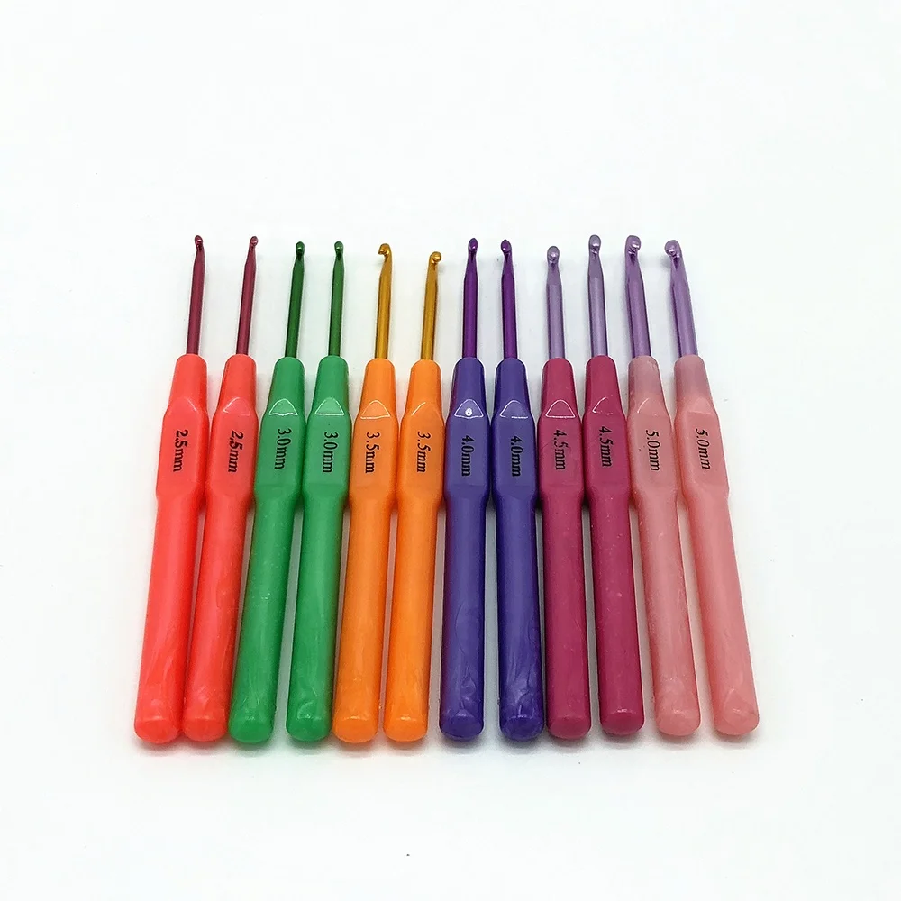 Big size plastic handle crochet hook plastic knitting needles plastic crochet hook