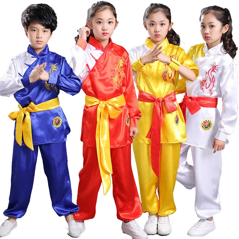 Children Wushu Costume New Youth long/short sleeved clothes kids Tai Chi clothing Kung Fu performance suit material arts suit