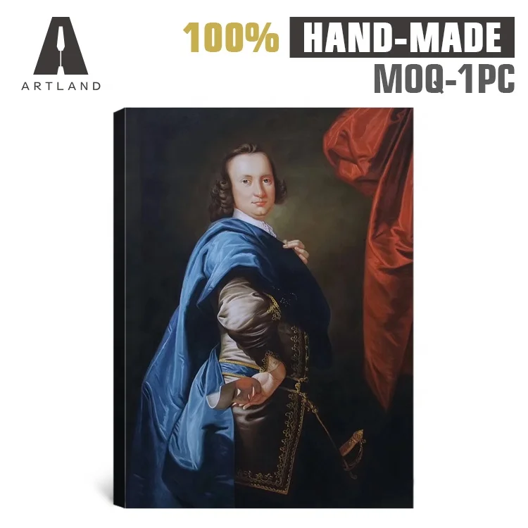 Handmade museum Quality Figure Reproduction Sir John Abdy Bt Thomas Hudson Oil Painting on Canvas