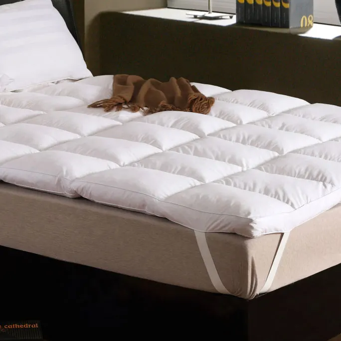 5 star hotel used 100% cotton fabric cover goose down feather mattress pad cover hotel mattress topper protector