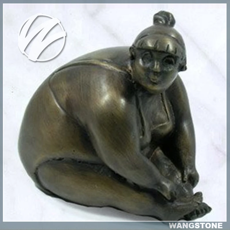 Europe Regional Feature Fat Woman Bronze Sculpture