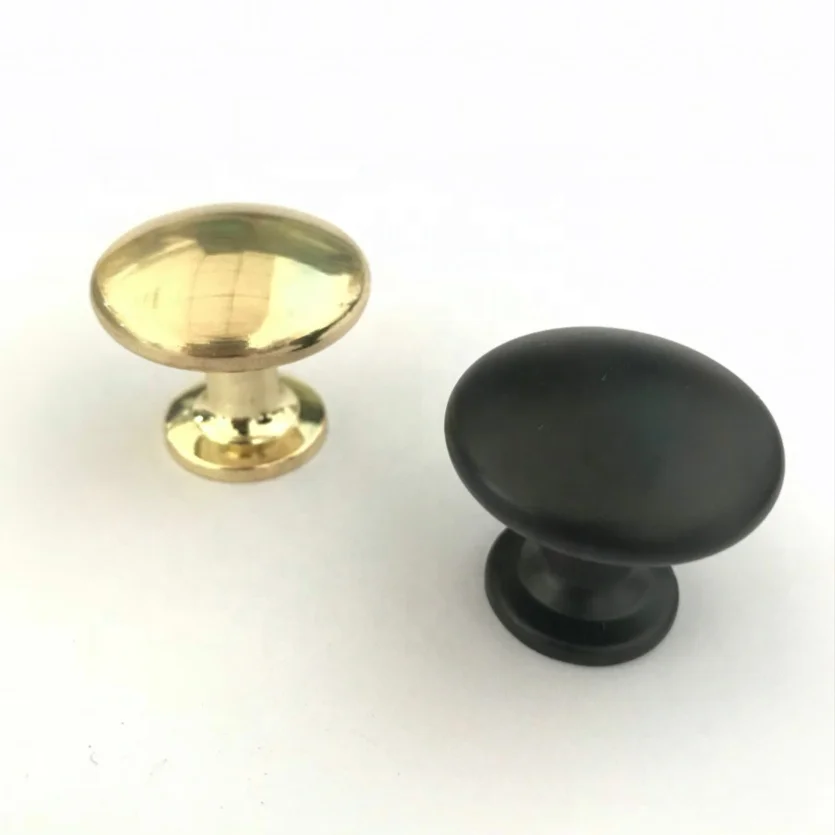 Black and Brass Finishing Zinc Alloy Wardrobe Cabinet Door Round Handle and Knob