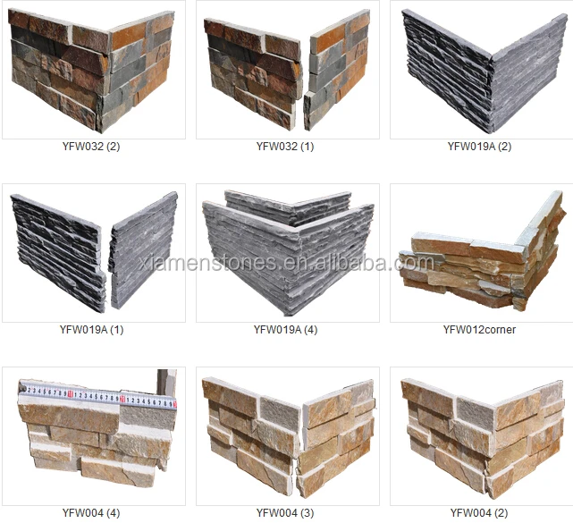 
Cheap Natural Quartz Exterior Ledge Stone Wall Cladding Corner 
