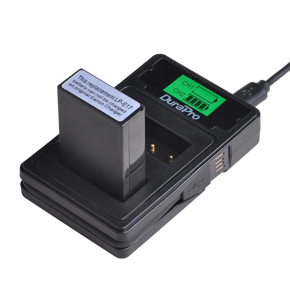 
LP-E17 LP E17 LPE17 LCD USB Dual Charger for Canon EOS 77D 750D 760D 8000D Rebel T6i T6s Kiss X9i M3 M5 M6 