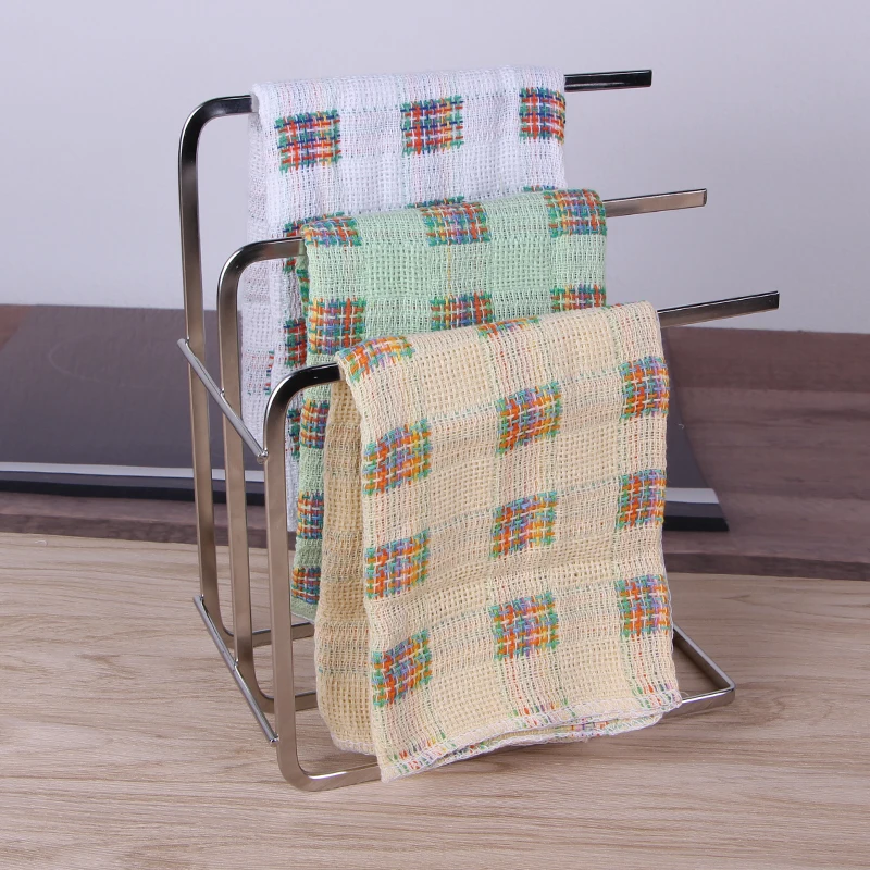 Doctorhome 100% cotton colorful double yarn-dyed waffle weave dish towel cloth