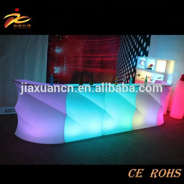 
Hot sale wave shape events furnitures/led bar counter/plastic bar table 
