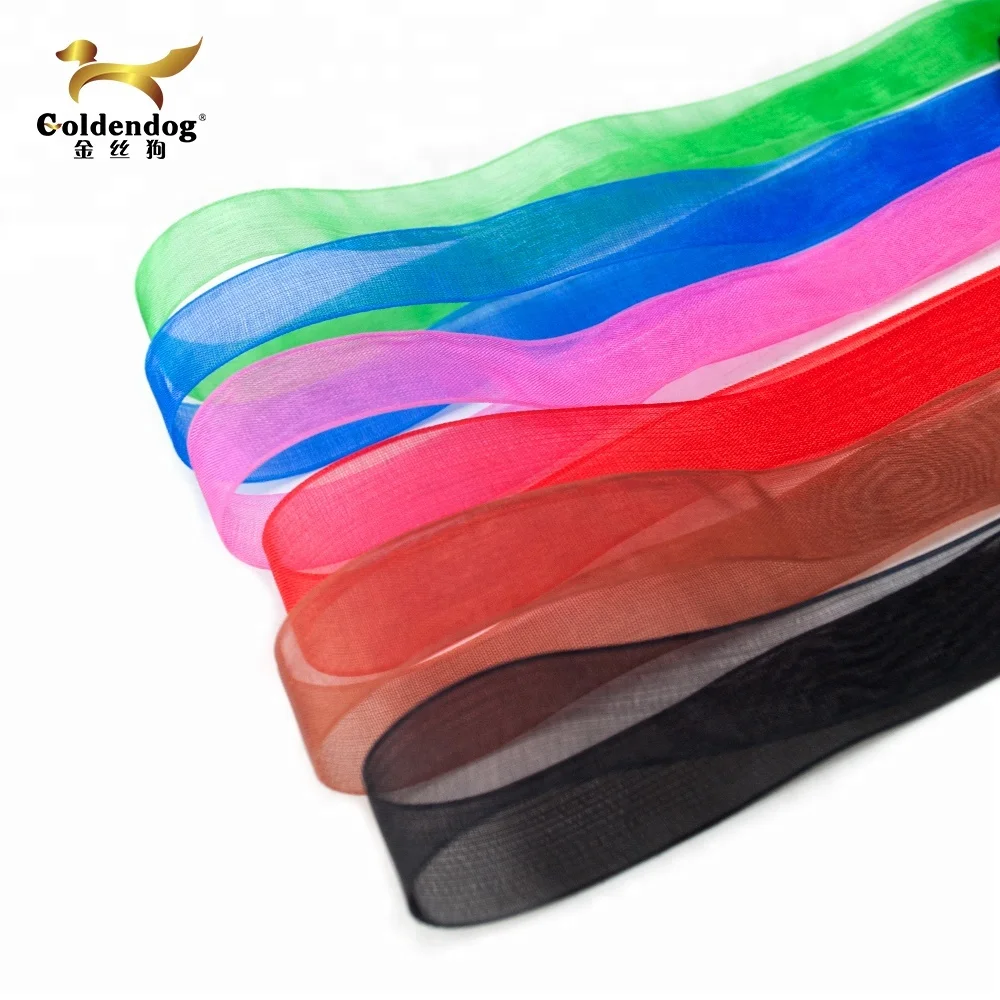 Cheap factory selling sheer ribbon wholesale rainbow organza ribbon