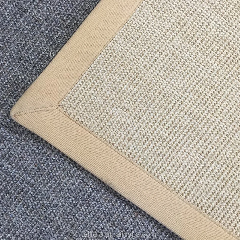 machine made Small boucle sisal  carpet, natural material bedroom carpet rug