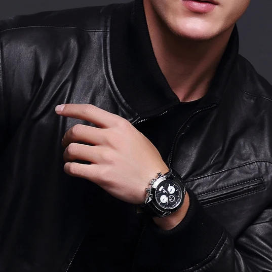 Newest Series Multi-function Japan Movt Brown Leather Mens Chronograph Men Watch