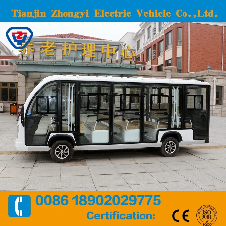 ISO approved 14 electric sightseeing bus for passenger low speed