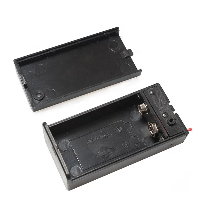 Plastic 9V Battery Holder With Switch Cover 15cm Wire 6F22 Battery Slot 9 Volt Battery Box