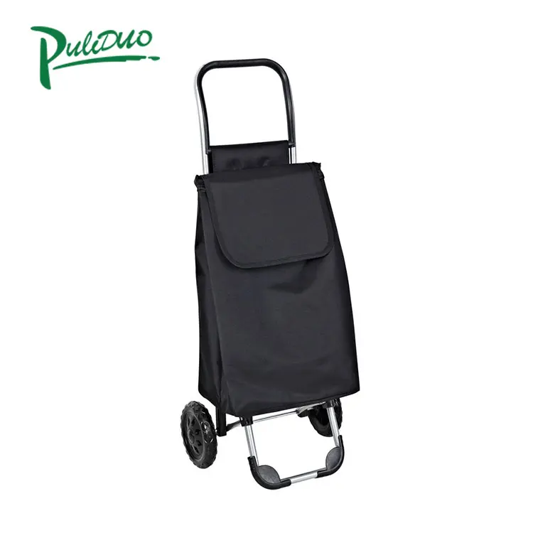 Foldable grocery cart two wheel shopping trolley bag