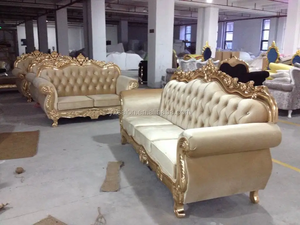 Hot Sale Top Quality Luxuary 3 Seater Gold&Beige Modern Sofa(HB208)