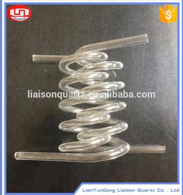 Custom quartz spiral tube/double coil quartz pipe