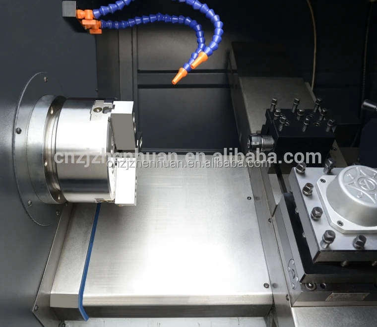 STH8 middle ball screw auto coolant system 4 station automatic toolpost siemens controller Zmat china cnc machine with tailstock