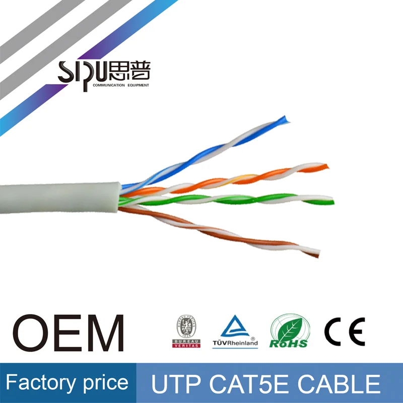 SIPU высокоскоростной 0.4CCA кабель cat5 компьютерные сети cat5e utp 4pr 24awg