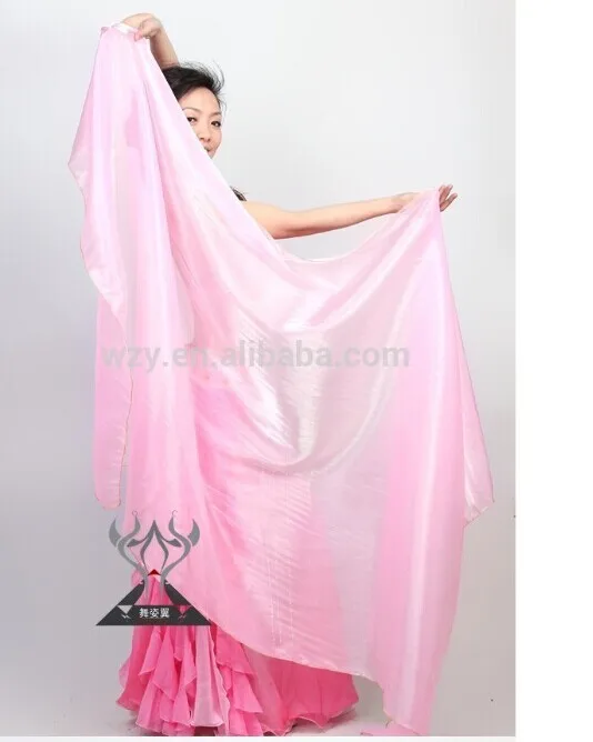 
Shining Purple Chinese silk belly dance fan veils 