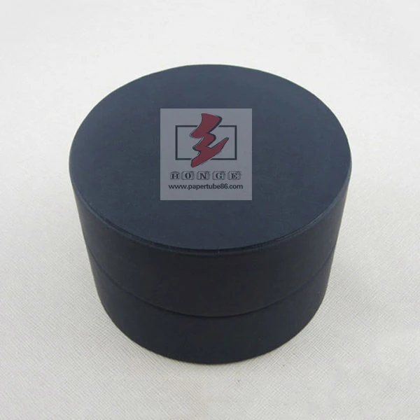 Custom Black Small Round Packaging Wax Cardboard Box with Lids
