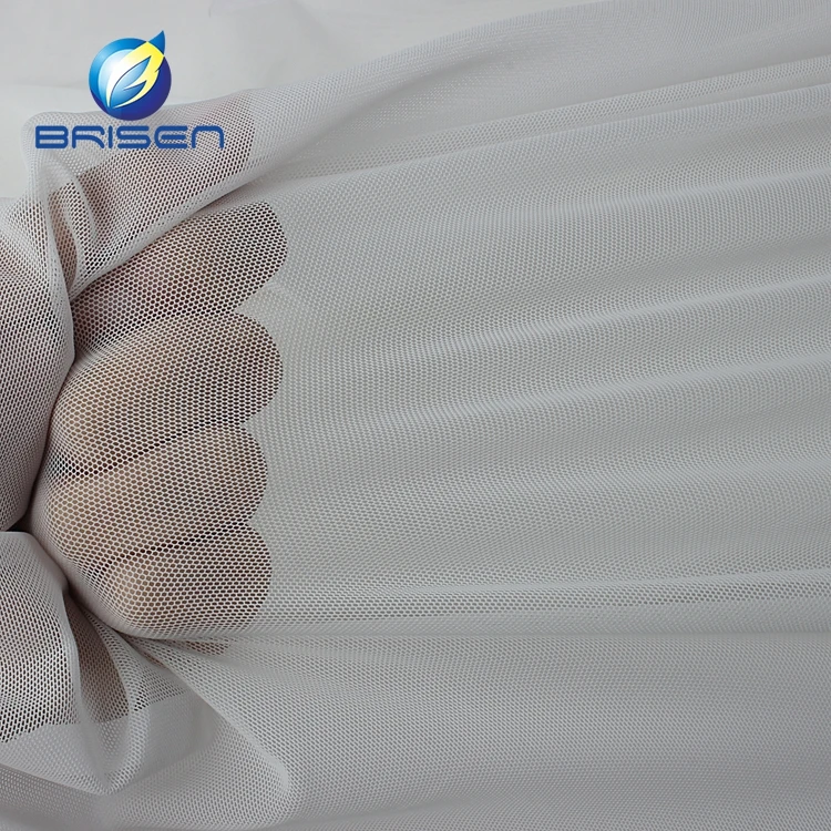 1mm 180gsm High Strength White Small Hole Soft Mesh Stretch Polyester Elastic Fabrics For Running Shoes