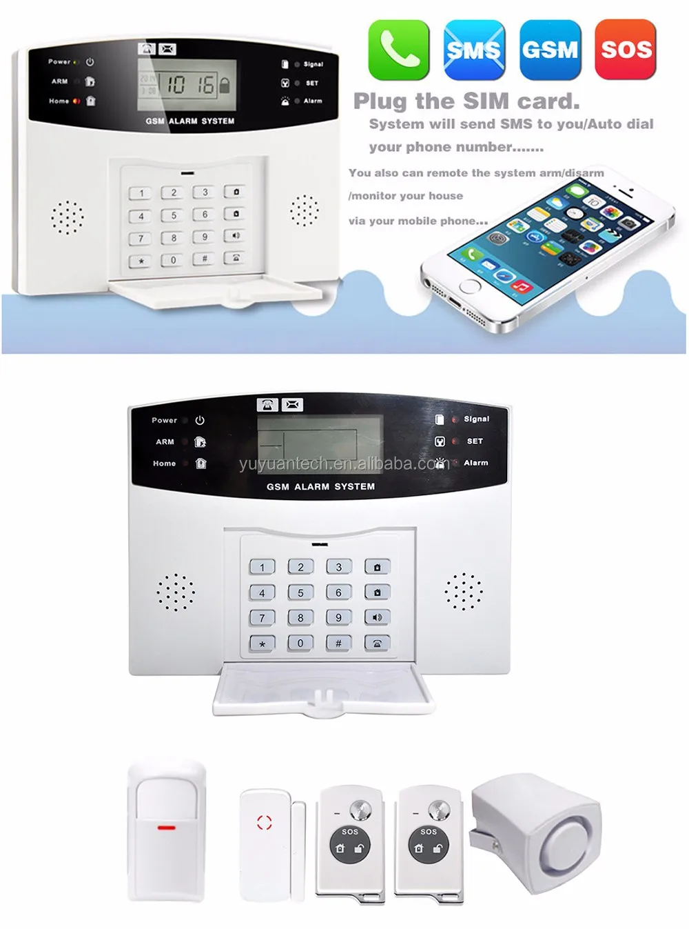 Danmini Miti-language Home Security Alarm System alarm gsm YA-500-GSM