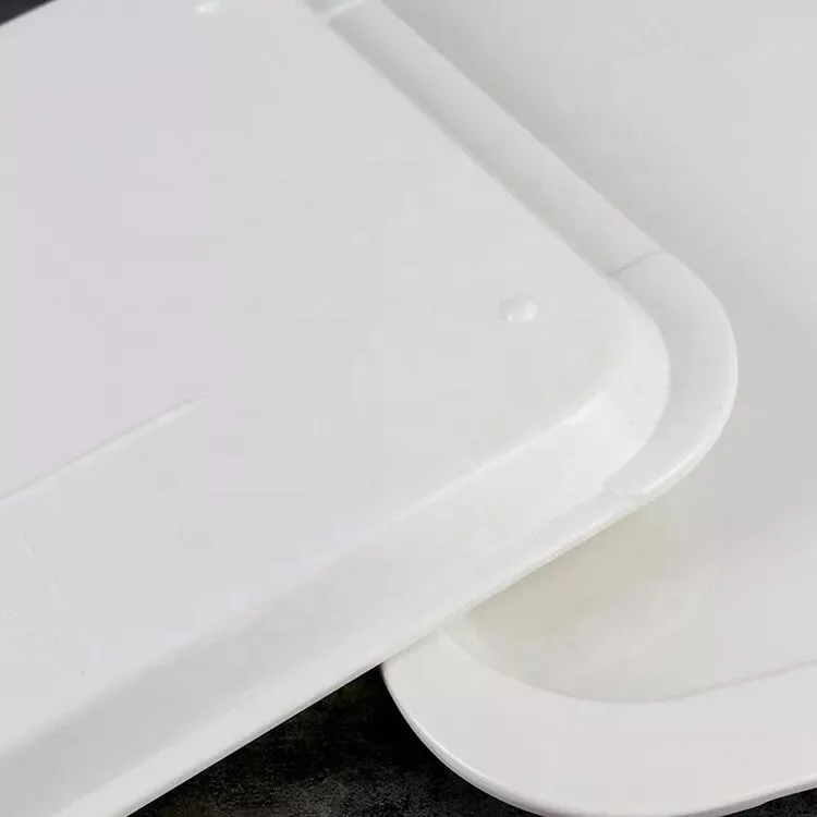 100% melamine white plastic food serving tray sets