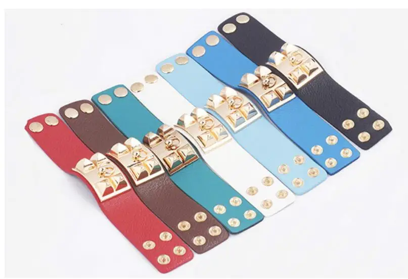 punk style exaggerated leather Cuff Bracelets charm temperament Wide Bracelets & Bangles