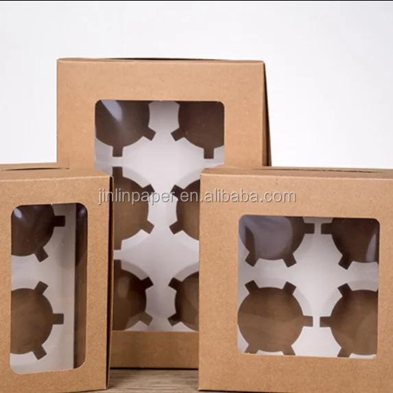 Коробка для кексов из пищевой бумаги коробка с разделителем 2/4/6/12