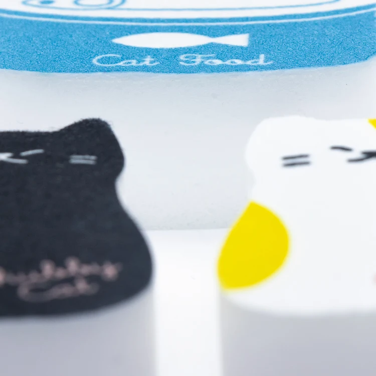 Cute cat three-piece set magic eraser sponge for  kitchen cleaning