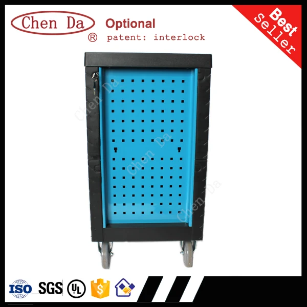 220pcs tool trolley with tools 6 drawers central lock roller cabinet with hardware hand tool set