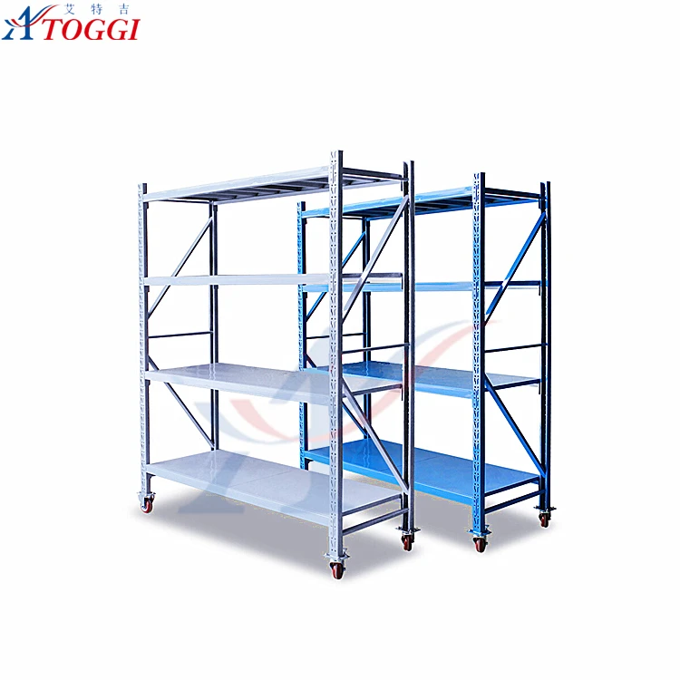 warehouse metal storage rack shelving unit with wheels (60429738853)