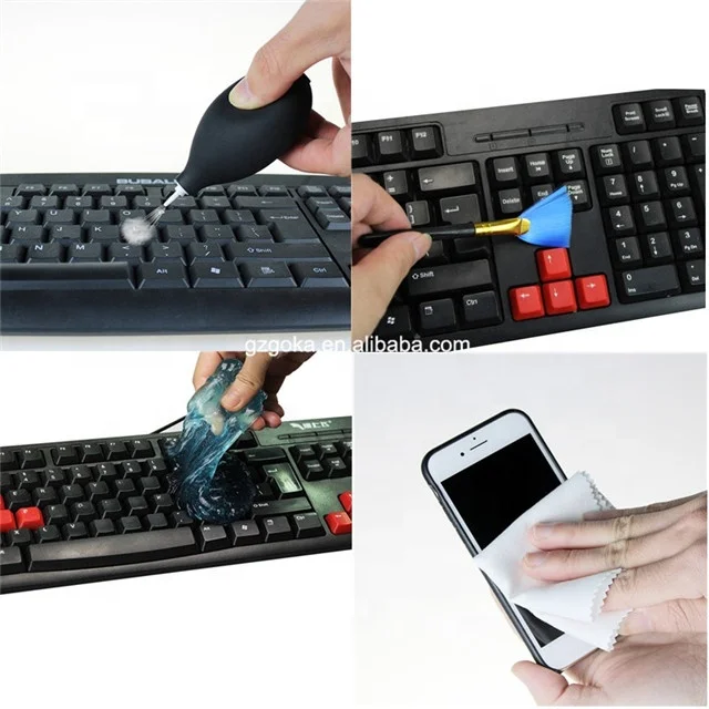 TVs lcd screen spray cleaner keyboard cleaning brush magic gel 5 in 1 computer cleaning kit