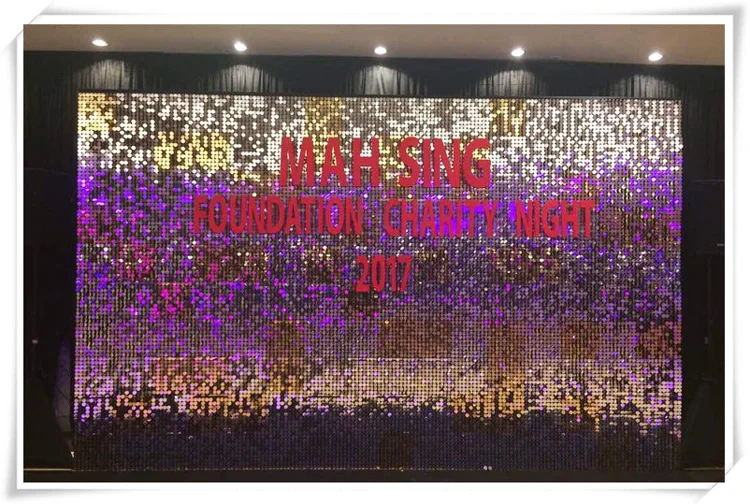 2021 New design outside decorative panel shimmer wedding backdrop wall sequin wall
